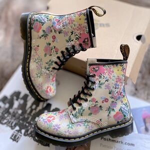 Dr. Martens 1460 Floral Mash Up Leather Lace Up Boots